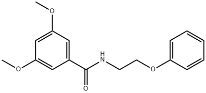 3,5-dimethoxy-N-(2-phenoxyethyl)benzamide 结构式