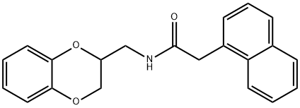 N-(2,3-dihydro-1,4-benzodioxin-2-ylmethyl)-2-(1-naphthyl)acetamide 结构式