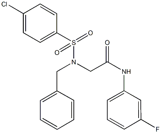 2-{benzyl[(4-chlorophenyl)sulfonyl]amino}-N-(3-fluorophenyl)acetamide 结构式