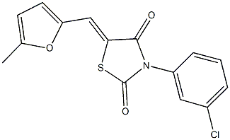 3-(3-chlorophenyl)-5-[(5-methyl-2-furyl)methylene]-1,3-thiazolidine-2,4-dione 结构式