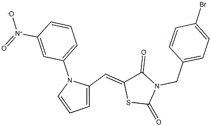 3-(4-bromobenzyl)-5-[(1-{3-nitrophenyl}-1H-pyrrol-2-yl)methylene]-1,3-thiazolidine-2,4-dione 结构式