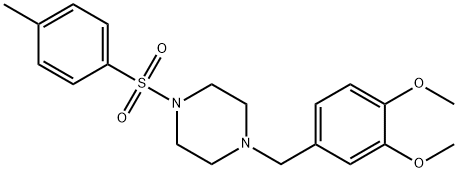 1-(3,4-dimethoxybenzyl)-4-[(4-methylphenyl)sulfonyl]piperazine 结构式