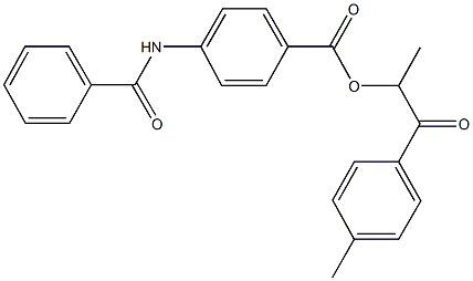 1-methyl-2-(4-methylphenyl)-2-oxoethyl 4-(benzoylamino)benzoate 结构式