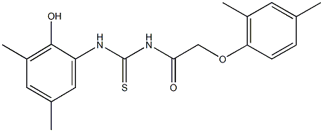 N-[(2,4-dimethylphenoxy)acetyl]-N'-(2-hydroxy-3,5-dimethylphenyl)thiourea 结构式