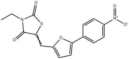 3-ethyl-5-[(5-{4-nitrophenyl}-2-furyl)methylene]-1,3-thiazolidine-2,4-dione 结构式