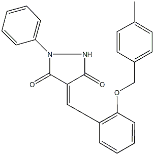 4-{2-[(4-methylbenzyl)oxy]benzylidene}-1-phenyl-3,5-pyrazolidinedione 结构式