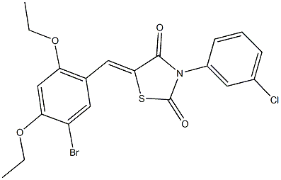 5-(5-bromo-2,4-diethoxybenzylidene)-3-(3-chlorophenyl)-1,3-thiazolidine-2,4-dione 结构式