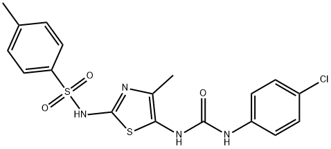 N-(5-{[(4-chloroanilino)carbonyl]amino}-4-methyl-1,3-thiazol-2-yl)-4-methylbenzenesulfonamide 结构式