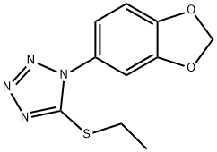 1-(1,3-benzodioxol-5-yl)-5-(ethylsulfanyl)-1H-tetraazole 结构式