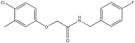 2-(4-chloro-3-methylphenoxy)-N-(4-fluorobenzyl)acetamide 结构式