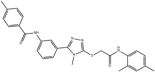 N-[3-(5-{[2-(2,4-dimethylanilino)-2-oxoethyl]sulfanyl}-4-methyl-4H-1,2,4-triazol-3-yl)phenyl]-4-methylbenzamide 结构式