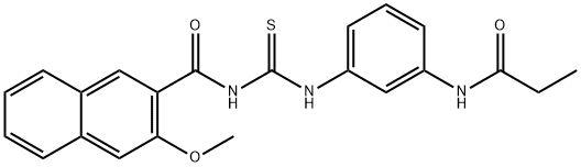 N-[3-({[(3-methoxy-2-naphthoyl)amino]carbothioyl}amino)phenyl]propanamide 结构式