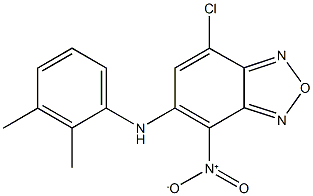 7-chloro-5-(2,3-dimethylanilino)-4-nitro-2,1,3-benzoxadiazole 结构式