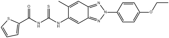 N-[2-(4-ethoxyphenyl)-6-methyl-2H-1,2,3-benzotriazol-5-yl]-N'-(2-thienylcarbonyl)thiourea 结构式