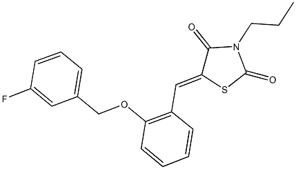 5-{2-[(3-fluorobenzyl)oxy]benzylidene}-3-propyl-1,3-thiazolidine-2,4-dione 结构式