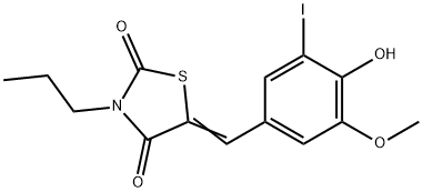 5-(4-hydroxy-3-iodo-5-methoxybenzylidene)-3-propyl-1,3-thiazolidine-2,4-dione 结构式