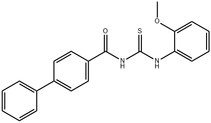4-({[(2-methoxyanilino)carbothioyl]amino}carbonyl)-1,1'-biphenyl 结构式