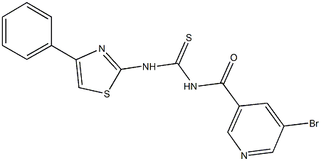 N-[(5-bromo-3-pyridinyl)carbonyl]-N'-(4-phenyl-1,3-thiazol-2-yl)thiourea 结构式