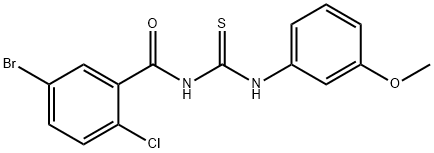 N-(5-bromo-2-chlorobenzoyl)-N'-(3-methoxyphenyl)thiourea 结构式