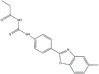 N-[4-(5-methyl-1,3-benzoxazol-2-yl)phenyl]-N'-propionylthiourea 结构式