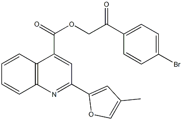 2-(4-bromophenyl)-2-oxoethyl 2-(4-methyl-2-furyl)-4-quinolinecarboxylate 结构式