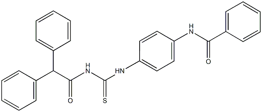 N-[4-({[(diphenylacetyl)amino]carbothioyl}amino)phenyl]benzamide 结构式