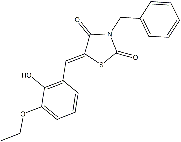 3-benzyl-5-(3-ethoxy-2-hydroxybenzylidene)-1,3-thiazolidine-2,4-dione 结构式