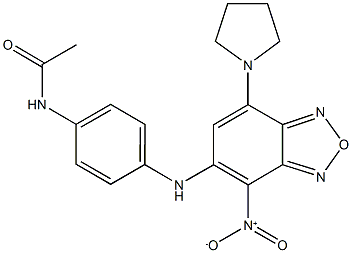 N-(4-{[4-nitro-7-(1-pyrrolidinyl)-2,1,3-benzoxadiazol-5-yl]amino}phenyl)acetamide 结构式