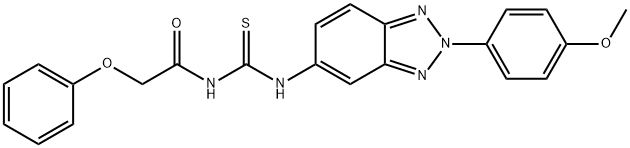 N-[2-(4-methoxyphenyl)-2H-1,2,3-benzotriazol-5-yl]-N'-(phenoxyacetyl)thiourea 结构式
