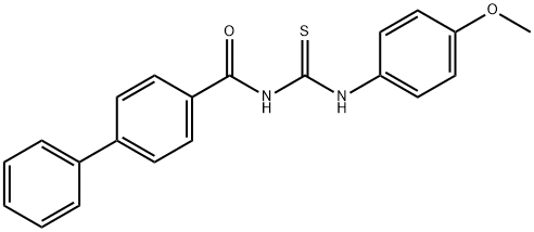 4-({[(4-methoxyanilino)carbothioyl]amino}carbonyl)-1,1'-biphenyl 结构式