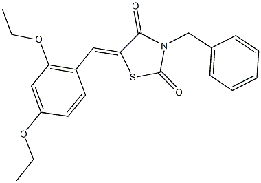 3-benzyl-5-(2,4-diethoxybenzylidene)-1,3-thiazolidine-2,4-dione 结构式