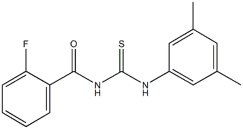 N-(3,5-dimethylphenyl)-N'-(2-fluorobenzoyl)thiourea 结构式