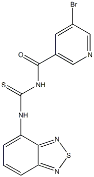 N-(2,1,3-benzothiadiazol-4-yl)-N'-[(5-bromopyridin-3-yl)carbonyl]thiourea 结构式