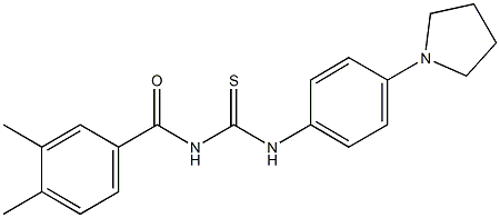 N-(3,4-dimethylbenzoyl)-N'-[4-(1-pyrrolidinyl)phenyl]thiourea 结构式
