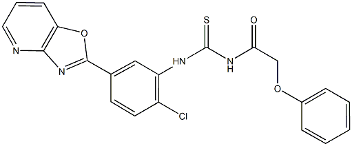 N-(2-chloro-5-[1,3]oxazolo[4,5-b]pyridin-2-ylphenyl)-N'-(phenoxyacetyl)thiourea 结构式