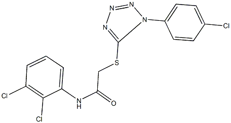 2-{[1-(4-chlorophenyl)-1H-tetraazol-5-yl]sulfanyl}-N-(2,3-dichlorophenyl)acetamide 结构式