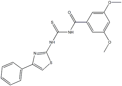 N-(3,5-dimethoxybenzoyl)-N'-(4-phenyl-1,3-thiazol-2-yl)thiourea 结构式