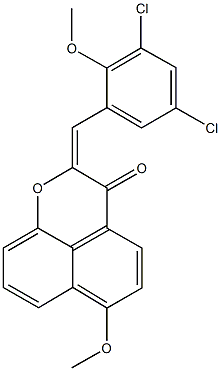 2-(3,5-dichloro-2-methoxybenzylidene)-6-methoxybenzo[de]chromen-3(2H)-one 结构式