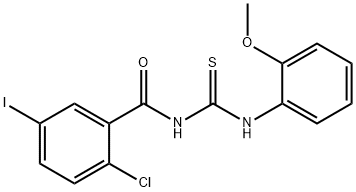 N-(2-chloro-5-iodobenzoyl)-N'-(2-methoxyphenyl)thiourea 结构式