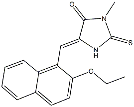 5-[(2-ethoxy-1-naphthyl)methylene]-3-methyl-2-thioxo-4-imidazolidinone 结构式