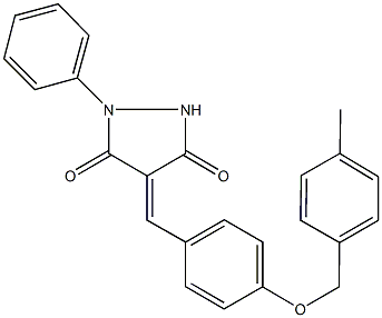 4-{4-[(4-methylbenzyl)oxy]benzylidene}-1-phenyl-3,5-pyrazolidinedione 结构式