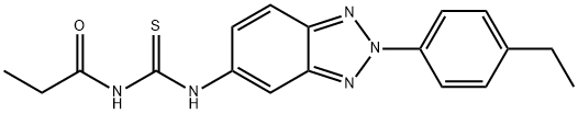 N-[2-(4-ethylphenyl)-2H-1,2,3-benzotriazol-5-yl]-N'-propionylthiourea 结构式