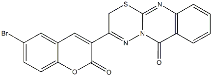 3-(6-bromo-2-oxo-2H-chromen-3-yl)-2H,6H-[1,3,4]thiadiazino[2,3-b]quinazolin-6-one 结构式