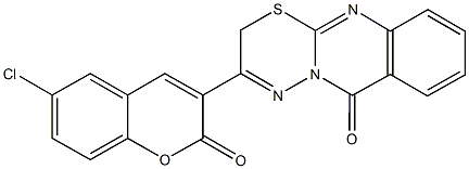 3-(6-chloro-2-oxo-2H-chromen-3-yl)-2H,6H-[1,3,4]thiadiazino[2,3-b]quinazolin-6-one 结构式