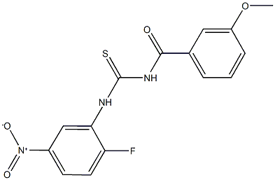 N-{2-fluoro-5-nitrophenyl}-N'-(3-methoxybenzoyl)thiourea 结构式