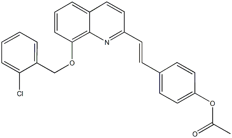 4-(2-{8-[(2-chlorobenzyl)oxy]-2-quinolinyl}vinyl)phenyl acetate 结构式