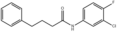 N-(3-chloro-4-fluorophenyl)-4-phenylbutanamide 结构式