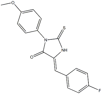 5-(4-fluorobenzylidene)-3-(4-methoxyphenyl)-2-thioxo-4-imidazolidinone 结构式