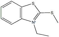 3-ethyl-2-(methylsulfanyl)-1,3-benzothiazol-3-ium 结构式