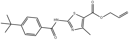 allyl 2-[(4-tert-butylbenzoyl)amino]-4-methyl-1,3-thiazole-5-carboxylate 结构式